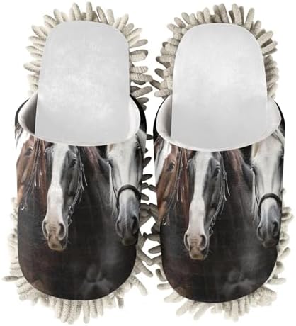 RunningBear White Watercolor Mop Slippers for Home