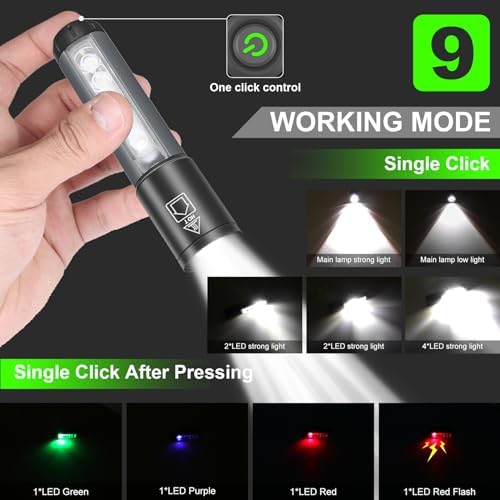 Rechargeable Compact Headlamp with COB Sidelight for Camping