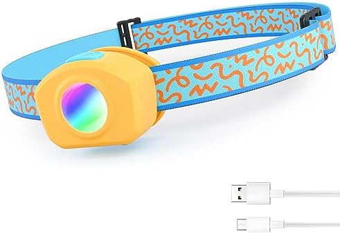 Adjustable RGB Headlamp for Kids camping reading and Halloween fun