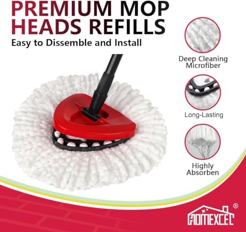 HOMEXCEL Mop Replacement Heads for O-Cedar Spin Mops 3-Pack