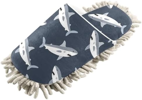 CozyMop Shiny Shark Mop Slippers with Soft Chenzel Sole for Daily Cleaner