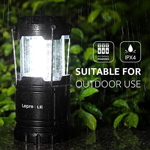 Lepro Bundle - 4 LED Camping Lanterns and Headlamp with Motion Sensor