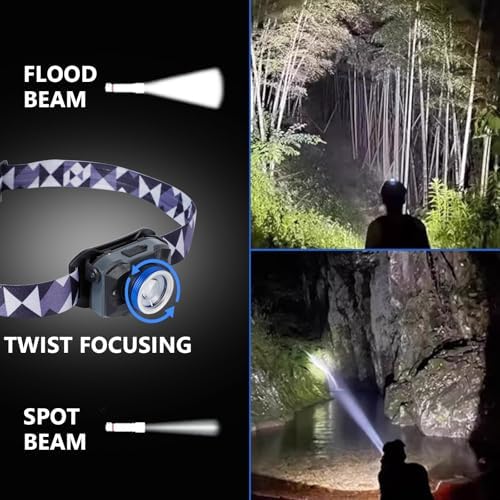 IPX4 Waterproof LED Headlamp 450 Lumens Focusing Cap