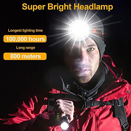 Aikertec Rechargeable Headlamp Waterproof 1000m Light 2 Modes Outdoor Essentials