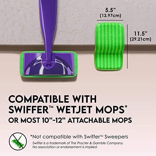 Turbo Microfiber Reusable Floor Mop Pads - Swiffer Wet Jet Compatible Refills