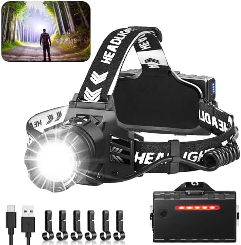 990000 Lumens Rechargeable Headlamp Adjustable Waterproof