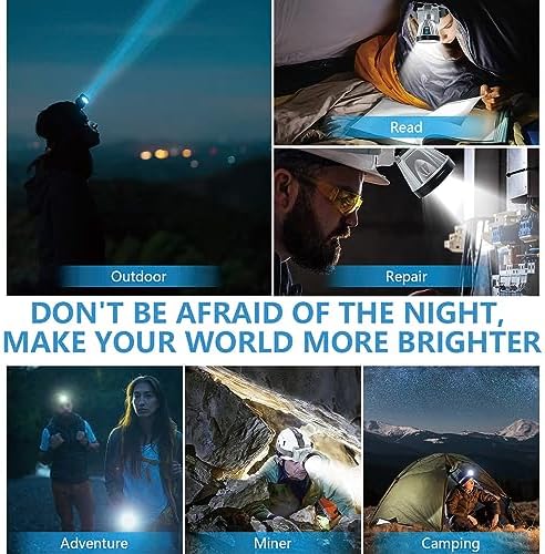 Bright Rechargeable LED Headlamp Camping Hiking More