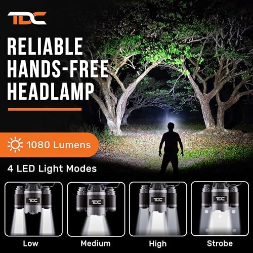 Perfect LED Head Flashlight for Camping Hunting Work