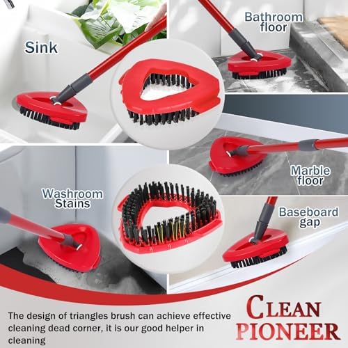 2-Piece Spin Scrub Brush for Efficient Floor Cleaning