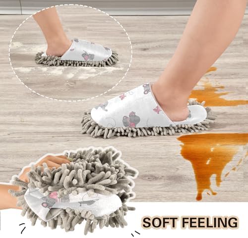 Kigai Microfiber Slippers - Great for Mopping with Elephant Design