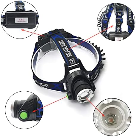 Durable Blue Light Headlamp for Night Fishing and Hunting