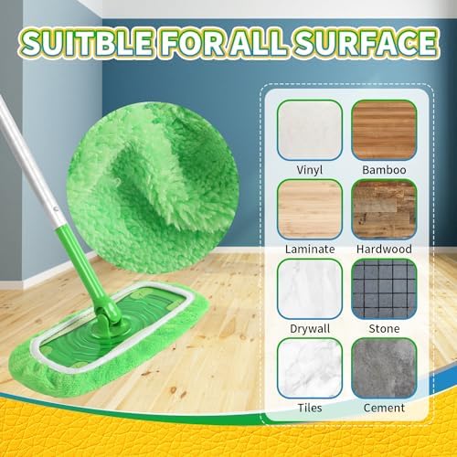 AmaVins Reusable Chenille Swiffer Mop Pads 5 Pack