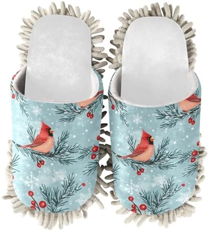 Cozy White Christmas Mop Slippers