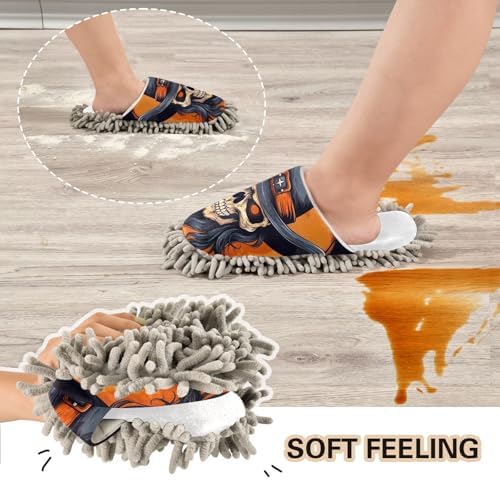 White Cowboy Skull Replacement Mop Slippers for Kitchen