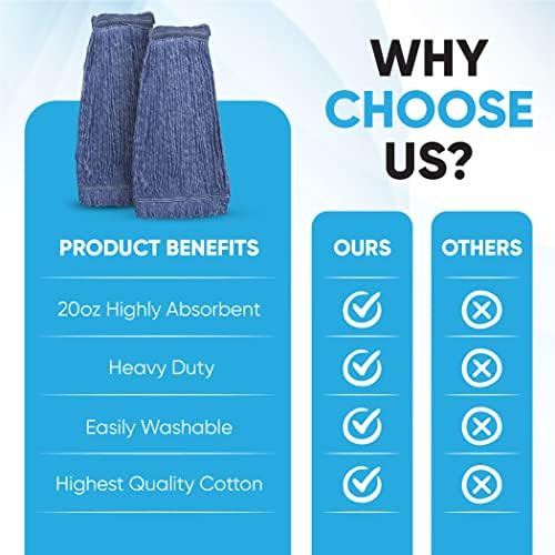 20oz Heavy Duty Replacement Mop Heads for iDeaology - 4-Pack