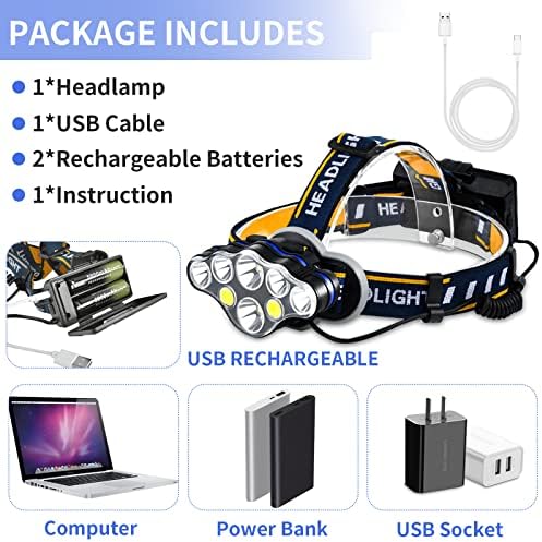 Rechargeable 8 LED Headlamp