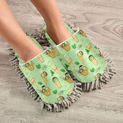 DOMIKING Ice Cream Mop House Slippers for Women