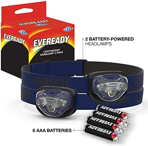 Eveready LED Headlamps 2-Pack - Bright Durable for Outdoor Use