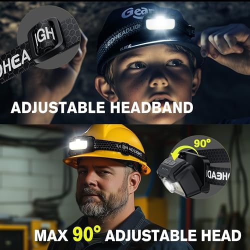Favorlite Headlamp Rechargeable 2-Pack 1300 Lumen White
