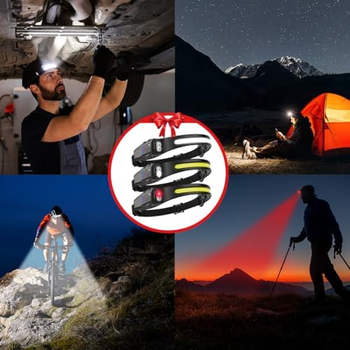 KYEKIO 3-Piece LED Rechargeable Headlamp Set