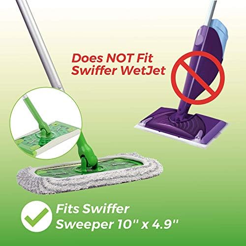 F Flammi 4-Piece Reusable Mop Pad Set for Swiffer Sweeper