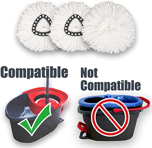 Homsis Mop Replace Head 3 Pack Microfiber