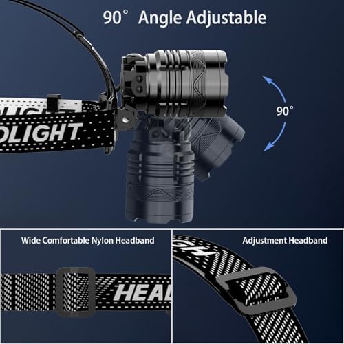 Leaphanie 7-in-1 LED Headlamp Waterproof Rechargeable 50h Adjustable