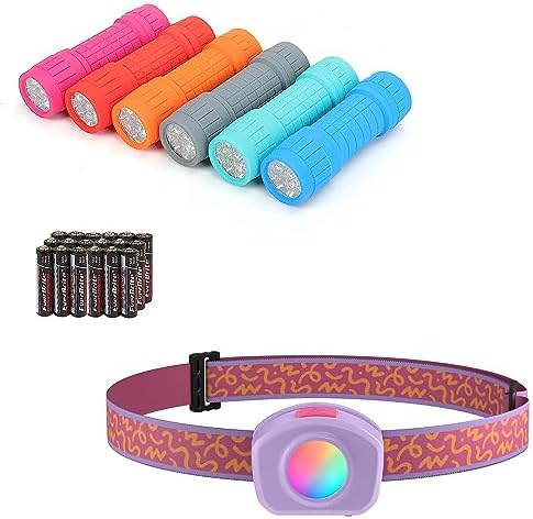 EverBrite 6-Pack Flashlight Rechargeable Headlamp for Kids