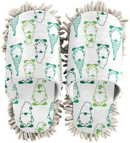 St Patricks Day Gnome Mop Slippers