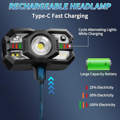 Bright Rechargeable Headlamp 2-Pack