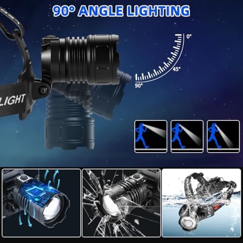 Rechargeable LED Headlamp 2-Pack for Adults