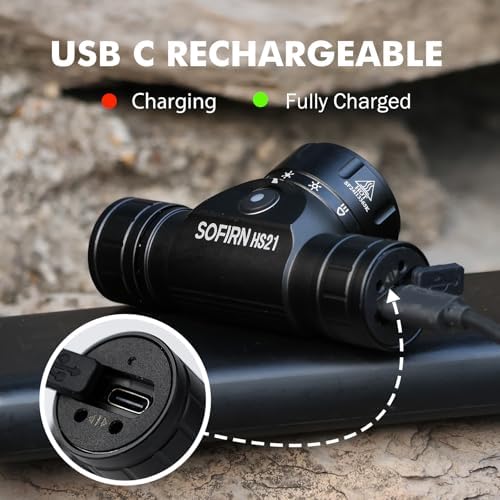 Sofirn HS21 2200 Lumen Multi-Mode Headlamp Rechargeable Waterproof for Camping Hunting