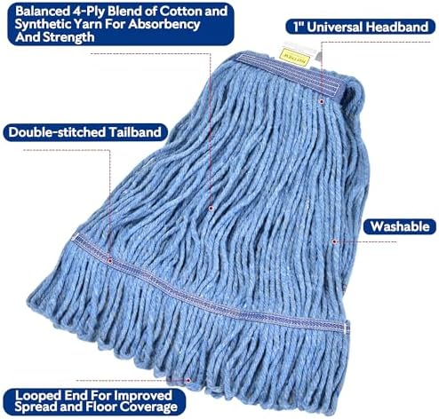 Heavy Duty Mop Head - Blue Cotton Loop
