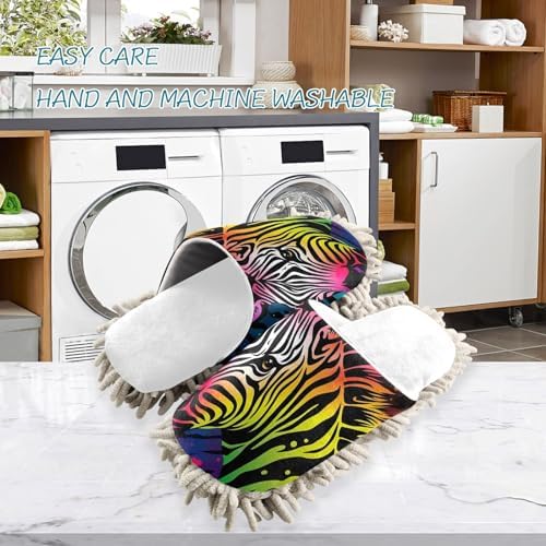 White Zebra Mop Slippers for Floor Cleaning
