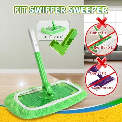 AmaVins Reusable Chenille Swiffer Mop Pads 5 Pack