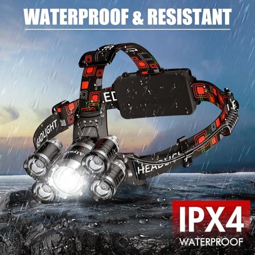 Small Aluminum Headlamp Rechargeable LED Waterproof 12000 Lumens