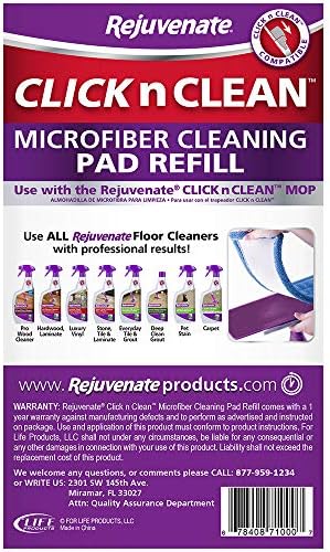 Rejuvenate Click N Clean Microfiber Mop Cleaning Pad Refill