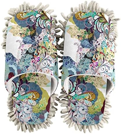 Colorful Flower Mop House Slippers