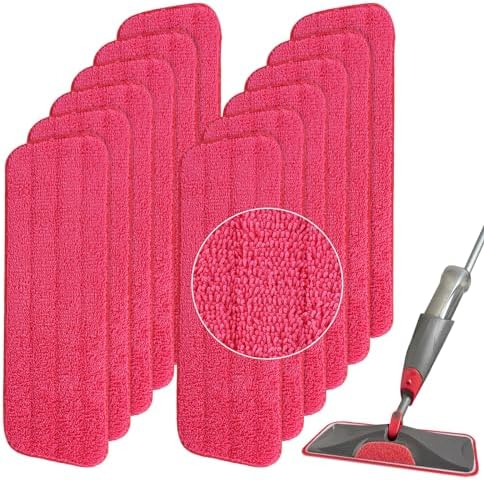 Replacement Microfiber Mop Pads for Rubbermaid Reveal Spray Mop - 12-Pack