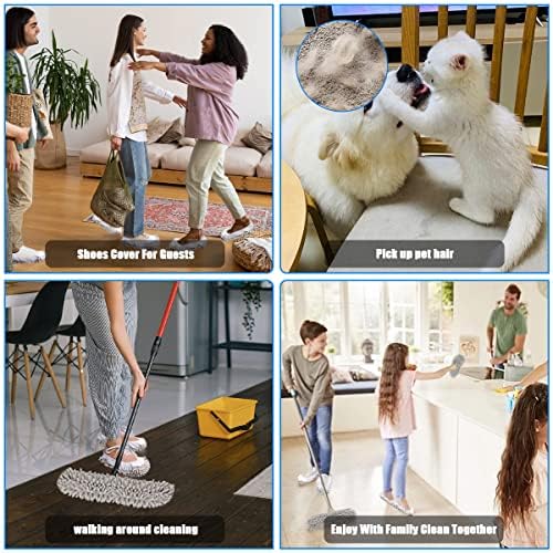 WellMall 8-Piece Mop Slippers for Women Men