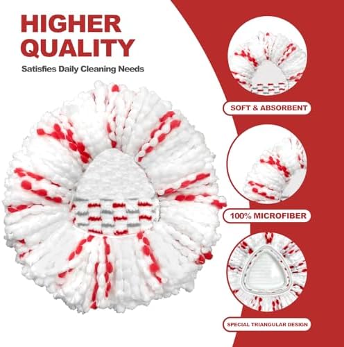 Koolstuffs Spin Mop Head Replacement 2Pack - Machine Washable 40 More Power