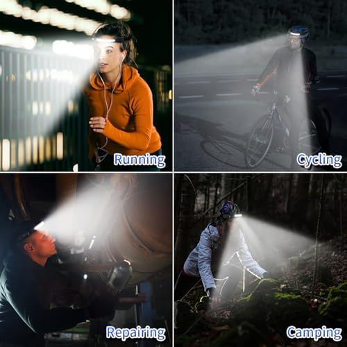 Secure Bright Headlamp 2-Pack 230 LED Rechargeable Headlight Daily Use