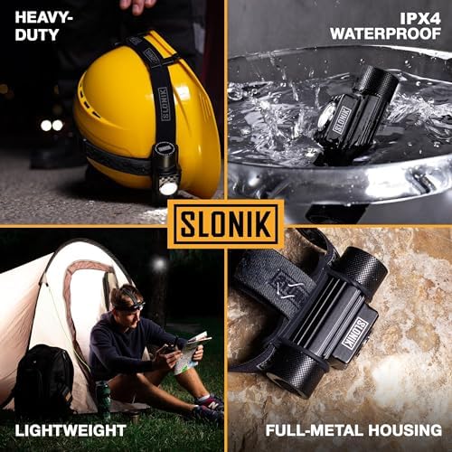 SLONIK Rechargeable Headlamp 1000 Lumens Waterproof 60ft Beam