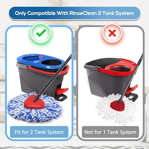 RinseClean Spin Mop Replacement Head 4-Pack