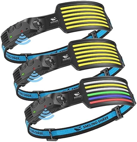 The Smiling Shark Rechargeable Headlamp 3-Pack