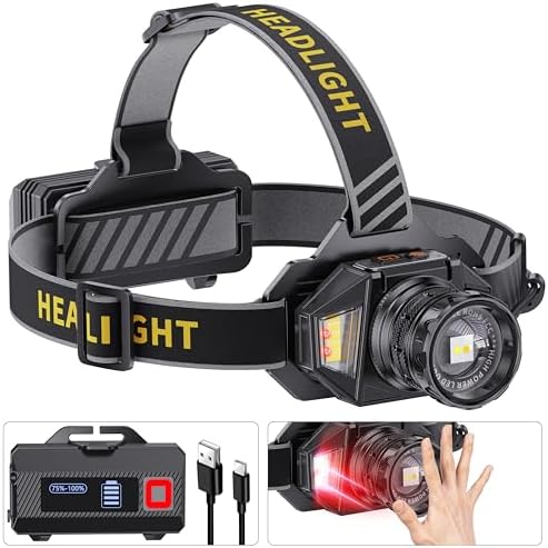 LED Headlamp Rechargeable with 990000 Lumens and 12 Modes