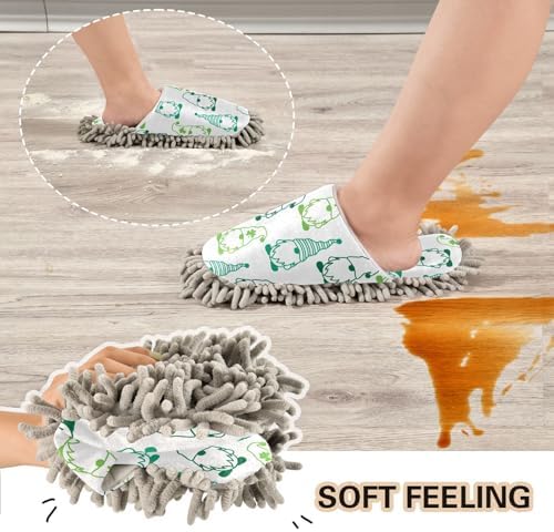 St Patricks Day Gnome Mop Slippers