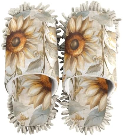 Elegant Sunflowers Microfiber Slippers