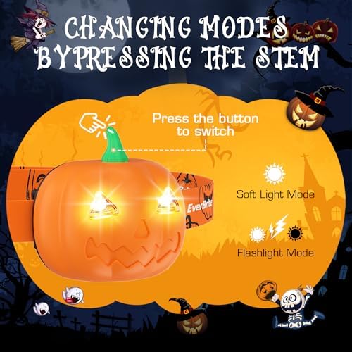 EverBrite Halloween Lantern Headlamp Set 2 of Each with Flashlight