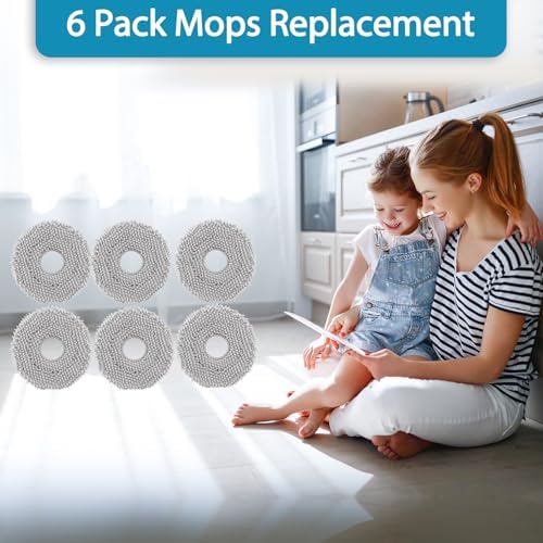 KGCMop Pad Replacement Roborock Q RevoMasterMAXVSPRO Washable Microfiber 6-Pack